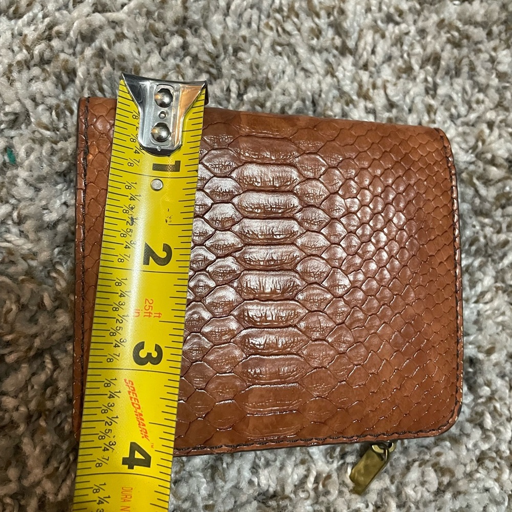 NEW FOSSIL JORI BAKED CLAY BROWN PYTHON PRINT, BIFOLD WALLET - Picture 10 of 12